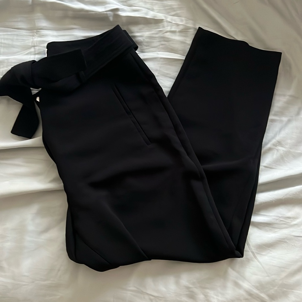 Aritzia Wilfred Black Tie Front Pant